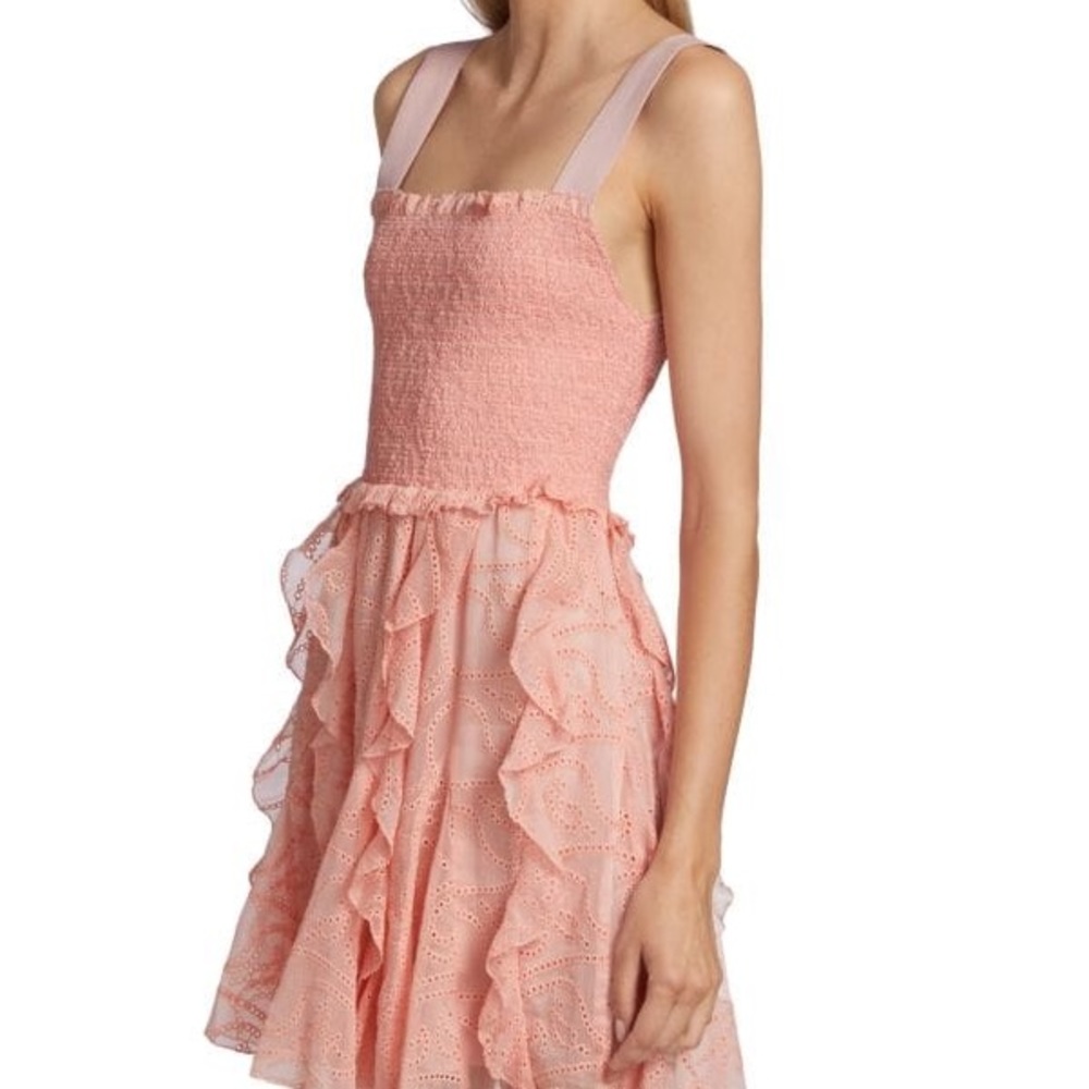 Alice + Olivia Jocelyn Eyelet Ruffle Dress